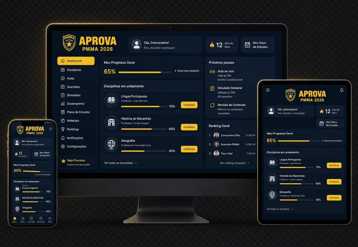 Plataforma Online PMMA - Desktop, Tablet e Mobile